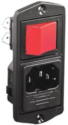 Combination element plug C14, 3 pole, screw mounting, plug-in connection, black, BVA01/Z0000/11