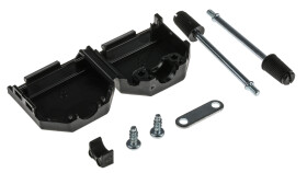 Osłona tylna D-Sub 9-pinowe, seria BLF Nylon Prosty Amphenol Communications Solutions Osłona tylna D-Sub E Odciążenie