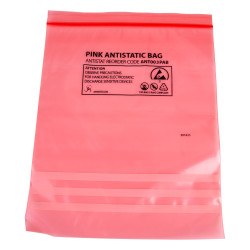 Antistat 003-0004 Pink ESD Ziplock Bag 300 Gauge 10x12&quot; 254 x305mm PK 100