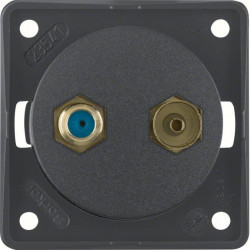 Integro Flow Gniazdo antenowe Radio/SAT z obudową nieekranowaną antracyt mat 945602505