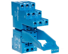 Gniazdo do serii 55.33/85.03 modułów 86.30, modułów 99.02, zaciski śrubowe, montaż na szynę DIN 35mm 94.03SPA