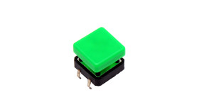 Mikroprzełącznik 12x12 mm, przycisk zielony, kwadratowy