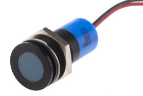 Lampka kontrolna do montażu panelowego 24V dc, niebieska 14mm LED Wyprowadzenia RS PRO