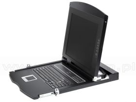 Konsola KVM LCD, 17", 1-portowy KVM, 1U, rack, pojedyncza szyna (Wave KVM)