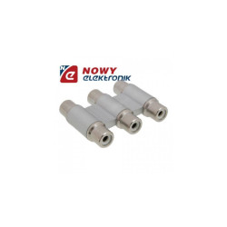 Łącznik RCA potrójny meta.nikiel