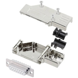 Encitech 6355-8065-32 D-Sub Receptacle set 15 Pins 90&#xB0; Solder Bucket