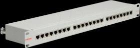 26110329 19" patch panel, 1 U, 24-port, Cat. 5e, grey
