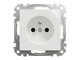 SEDNA DESIGN & ELEMENTS Gniazdo pojedyncze z uziemieniem z przesłonami zaciski bezgwintowe białe SDD111012 SCHNEIDER ELECTRIC