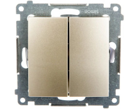 Simon 54 Łącznik bryzgoszczelny świecznikowy IP44, szybkozłącza, złoty mat DU1W DW5B.01/44