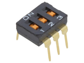Przełącznik DIP-SWITCH Ilość sekcji 3 ON-OFF 0,025A/24VDC A6T3102