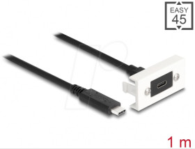 81386 Easy 45 USB module, USB Type-C™ female &gt; male, 22.5 x 45 mm
