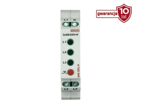 Lampka modułowa 3-fazowa zielona 10-250V AC przycisk TEST WN-3FG-P