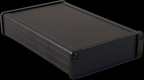 Aluminum enclosure, (L x W x H) 160 x 104 x 32 mm, black (RAL 9005), IP65, 1457L1601BK