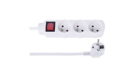 Przedłużacz Z Wyłącznikiem 3-Gniazda Z/U 1,2M /H05vv-F 3G1/ Biały P1311