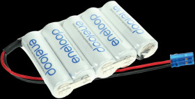 Rechargeable battery pack, NiMh, 2 Ah, 6 V, 5 cells, row