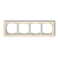 DECO Ramka poczwórna beżowy 1DR-4