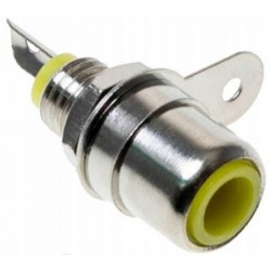 Gniazdo RCA cinch żółte przykręcane lutowane 6mm
