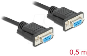 87788 Null modem cable, 9-pin, Bu./Bu., CTS/RTS auto control, 0,5 m