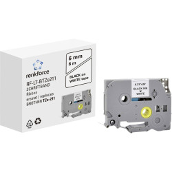 Renkforce RF-6027804 Labelling Tape White 6 mm Black Text 8 m Roll
