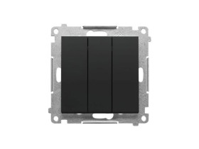 SIMON 55 Wyłącznik zwierny przycisk potrójny z podświetleniem LED szybkozłącza czarny mat TP31L.01/149 KONTAKT SIMON