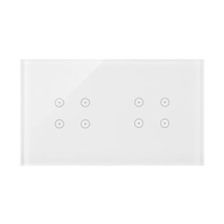 Simon Touch ramki Panel dotykowy S54 Touch, 2 moduły, 4 pola dotykowe, + 4 pola dotykowe, biała perła DSTR244/70