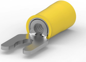 Insulated forked cable lug, 0.12-0.4 mm², AWG 26 to 22, M3.5, yellow, 8-52924-1