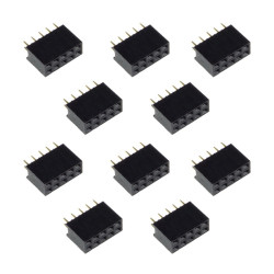 Listwa stykowa 2.54mm prosta 2x5, czarna - 10 szt.