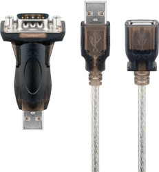 USB szeregowych RS232 mini, Przezroczysty - Długość kabla 1.5 m