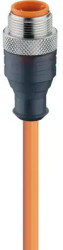 Sensor actuator cable, M12-cable plug, straight to open end, 4 pole, 2 m, PVC, orange, 4 A, 11804