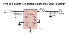 High Efficiency, 65V 500mA Synchronous Step-Down Converter