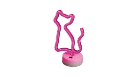Neon Na Podstawce Led Kot Róż Fsne02 Forever Light