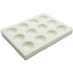EISCO CH0542C Spot Plate, 12 Wells - Polyethylene,Premium Hard Plastic pk of 10
