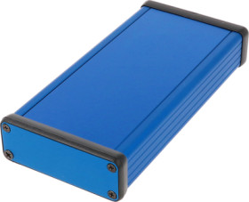 Aluminum enclosure, (L x W x H) 160 x 78 x 27 mm, blue, IP54, 1455J1601BU