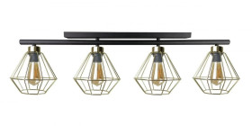 Lampa sufitowa nowoczesna 4xE27 FEBRIS BLACK/GOLD