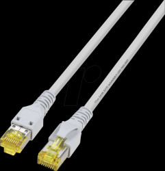 1822-1,0M-T1-TM31F Patch cable Cat.6a TM31 S/FTP Cat.7-raw cable 1 m, grey