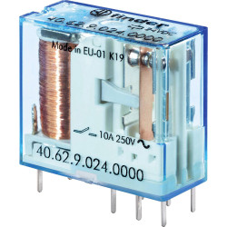 Finder 40.62.9.024.4001 Relay 250V AC 400V AC PCB Mount Plug-In Relay