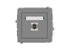 DECO Gniazdo antenowe pojedyncze typu "F" (SAT) niklowany szary mat 27DGF-1 KARLIK