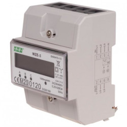 F&F Licznik zużycia energii elektrycznej MID 3-fazowy 5/80A 4-modułowy z wyświetlaczem LCD WZE-3
