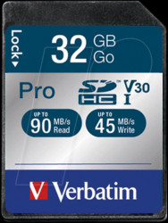 47021 SDHC-Card 32GB, Verbatim Pro - U3