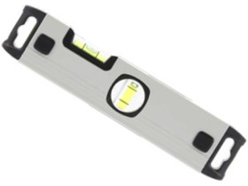 Poziomnica aluminiowa 23cm, 3 libelki, widok pionowy, (display)