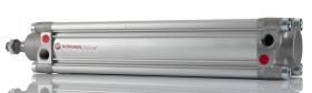 Siłownik pneumatyczny z tłoczyskiem skok: 250mm Norgren Ø 63mm dwustronnego działania Action 193.5mm z amortyzacją
