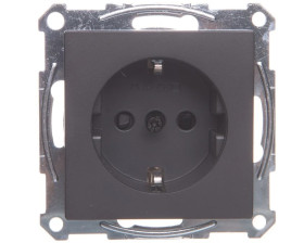 Merten System M Gniazdo pojedyncze Schuko 16A IP20 z przesłonami antracyt MTN2400-0414