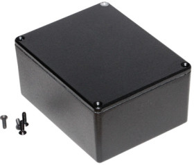 Aluminum die cast enclosure, (L x W x H) 119 x 94 x 56 mm, black (RAL 9005), IP65, 1590WCBK