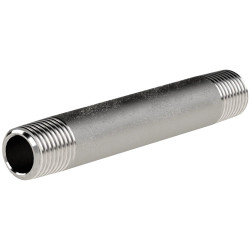 Double pipe nipple, L 100 mm, 50 bar, steel, galvanized, for pipe systems, 113260