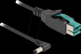 80609 PoweredUSB cable, 12 V &gt; DC 5.5 x 2.5 mm, angled, 1 m