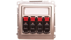 Simon Basic Gniazdo Głośnikowe Poczwórne Z Polem Opisowym Satynowe Bmgl34.01/29