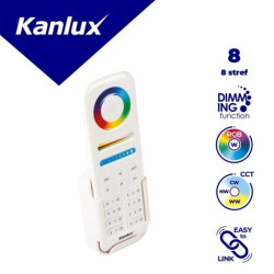 Pilot do kontrolera LED REMOTE 8 RGB/CCT-W 2 x 1,5 DC RF 2,4GHz max 30 biały 22139