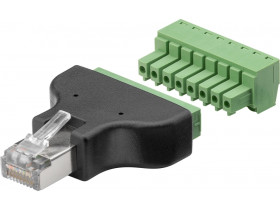 Terminal Block 8-pin RJ45 male (8P8C) - removable screw fixing, 2-part