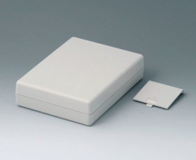 ABS shell housing, (L x W x H) 120 x 118 x 45 mm, gray white (RAL 9002), A9413737