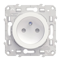 Odace Gniazdo pojedyncze z/u z przesłonami białe S52D059